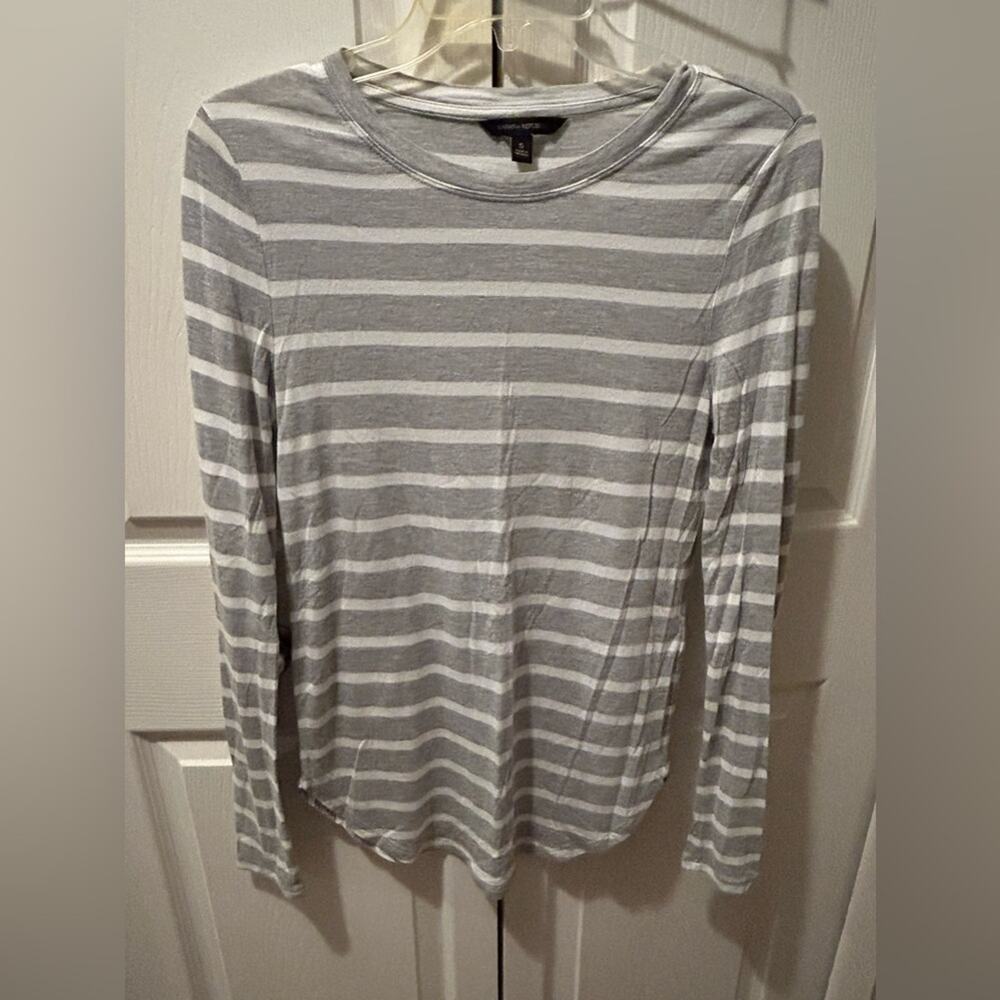 Banana Republic long sleeve tunic top-Super soft-gray & white stripes-Size S
